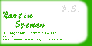 martin szeman business card